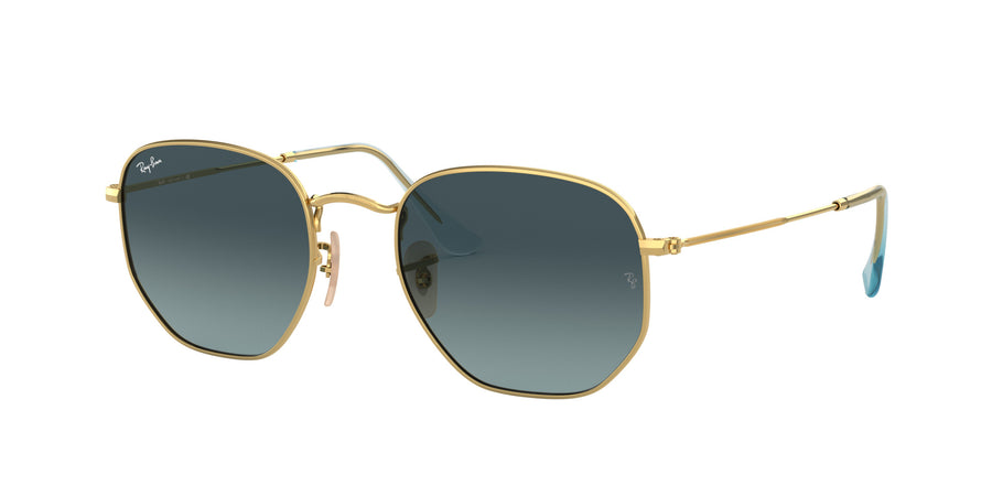 Hexagonal Flat Lenses RB3548 – Gold / Blue Gradient Grey