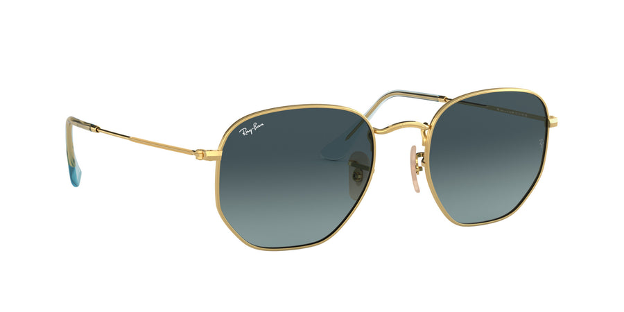 Hexagonal Flat Lenses RB3548 – Gold / Blue Gradient Grey