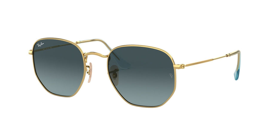 Hexagonal Flat Lenses RB3548 – Gold / Blue Gradient Grey