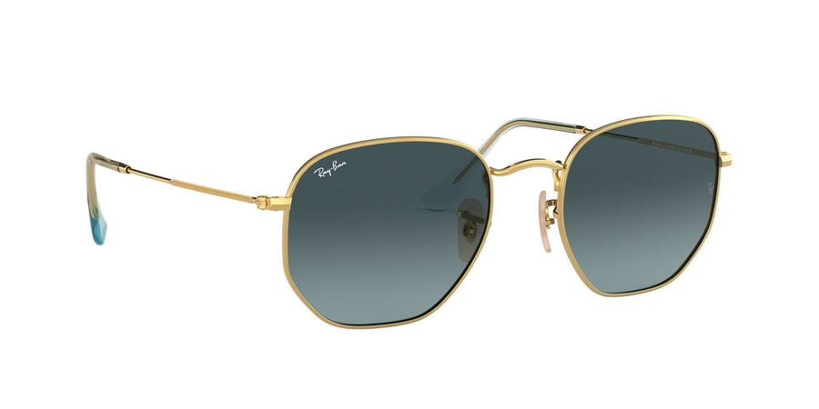 Hexagonal Flat Lenses RB3548 – Gold / Blue Gradient Grey