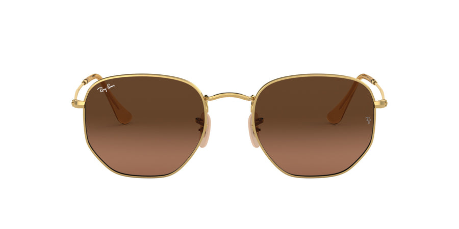 Hexagonal Flat Lenses RB3548 – Gold / Brown Gradient Grey