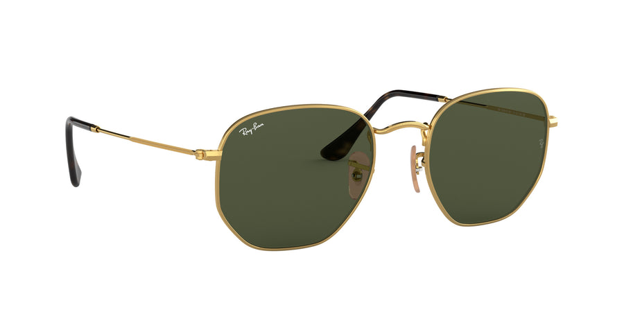 Hexagonal Flat Lenses RB3548 – Gold / G-15 Green