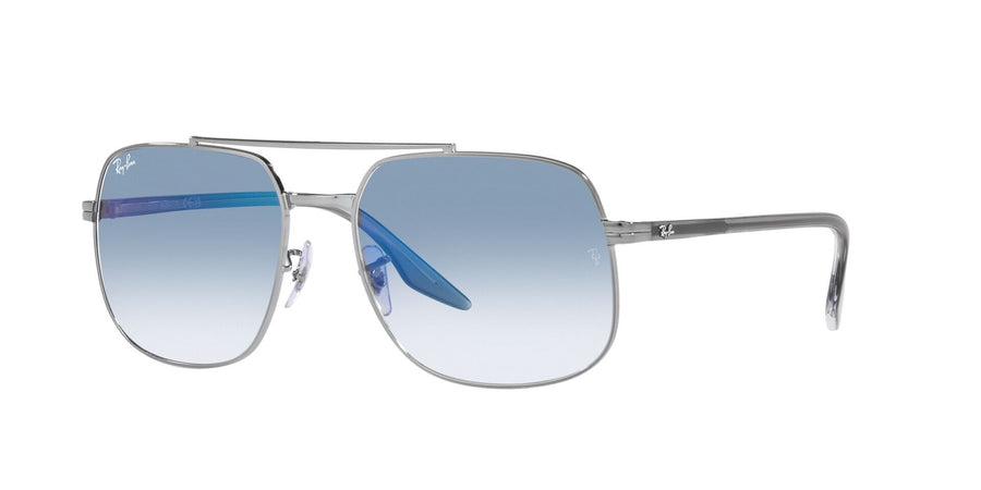 2000'S Vibes RB3699 – Gunmetal / Clear Gradient Blue