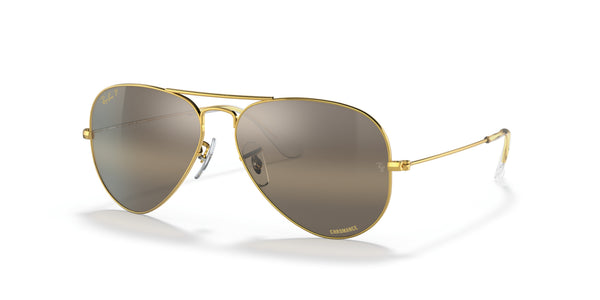 Aviator Chromance RB3025 – Legend Gold / Polar Clear Gradient Dark Brown