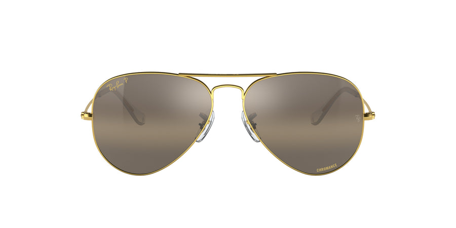Aviator Chromance RB3025 – Legend Gold / Polar Clear Gradient Dark Brown