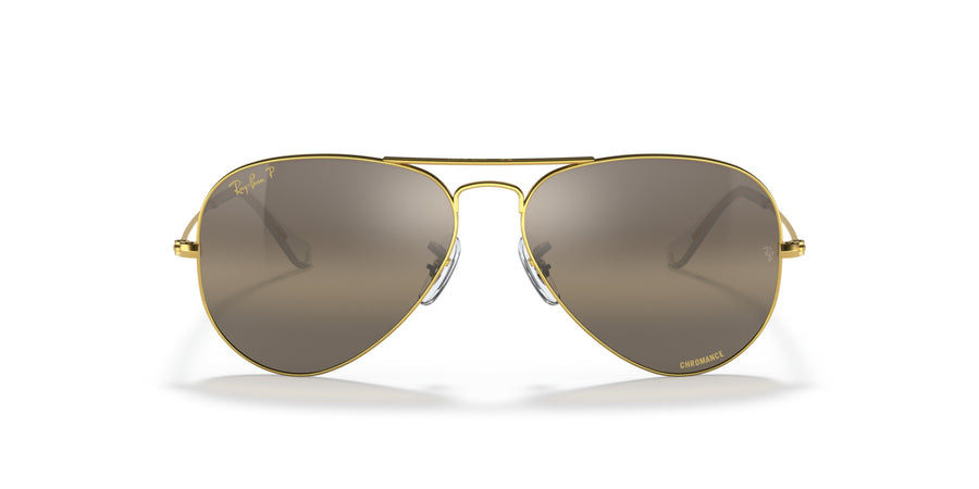 Aviator Chromance RB3025 – Legend Gold / Polar Clear Gradient Dark Brown