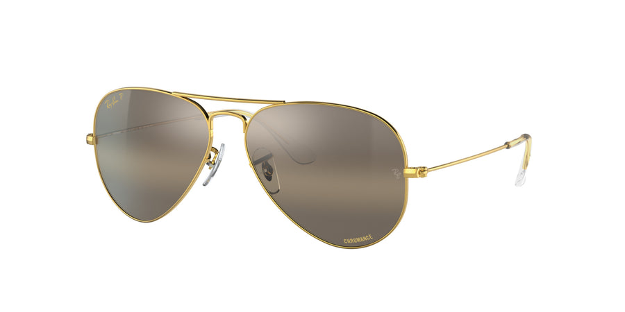 Aviator Chromance RB3025 – Legend Gold / Polar Clear Gradient Dark Brown