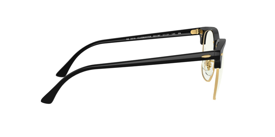 Clubmaster Blue-Light Clear RB3016 – Black / Clear Blue
