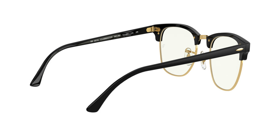 Clubmaster Blue-Light Clear RB3016 – Black / Clear Blue