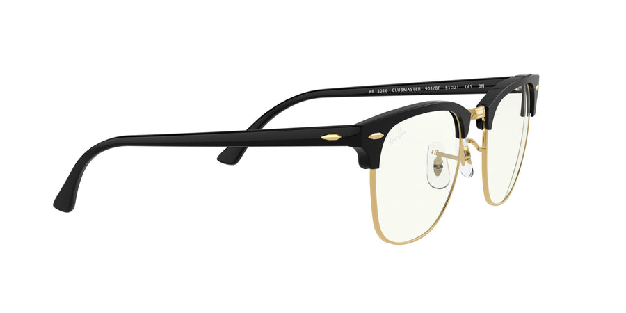 Clubmaster Blue-Light Clear RB3016 – Black / Clear Blue