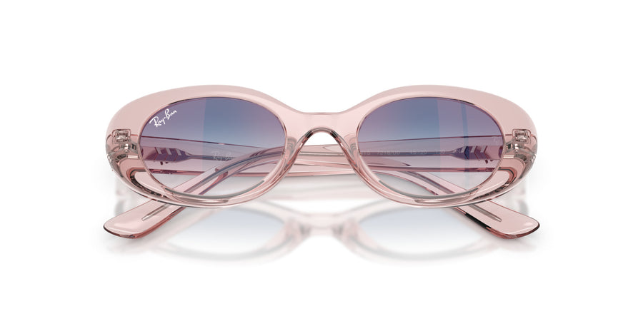 Injected Woman Sunglass RJ9141S – Pink / Clear Gradient Blue Mirror Red