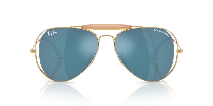 Metal Unisex Sunglass RB3029M – Gold / Dark Blue Mirror Blue