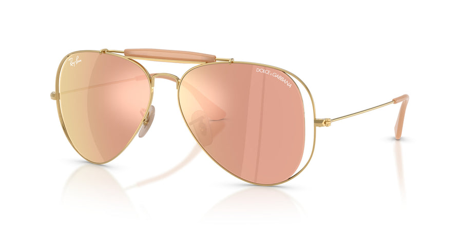 Metal Unisex Sunglass RB3029M – Gold / Dark Brown Mirror Rose Gold