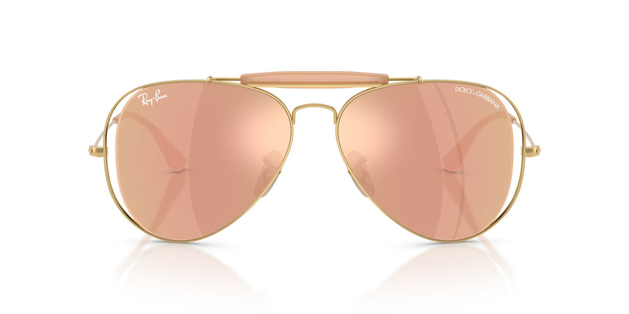Metal Unisex Sunglass RB3029M – Gold / Dark Brown Mirror Rose Gold