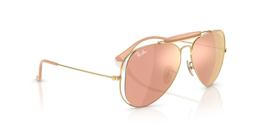 Metal Unisex Sunglass RB3029M – Gold / Dark Brown Mirror Rose Gold