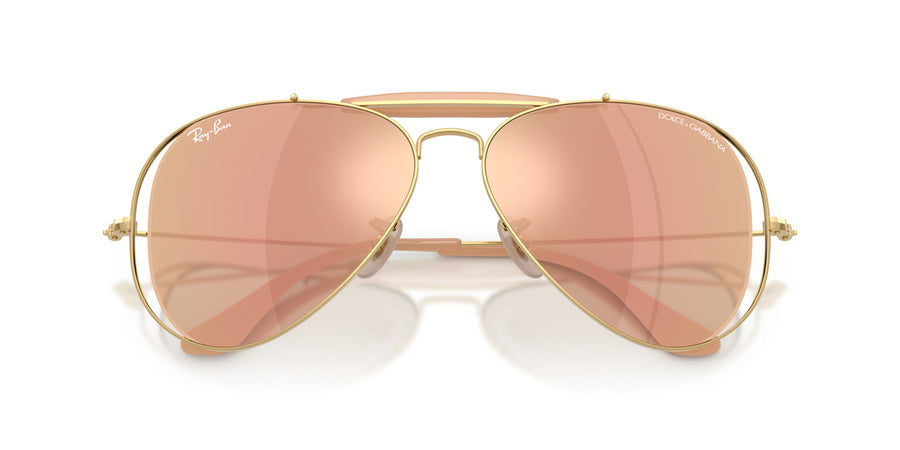 Metal Unisex Sunglass RB3029M – Gold / Dark Brown Mirror Rose Gold