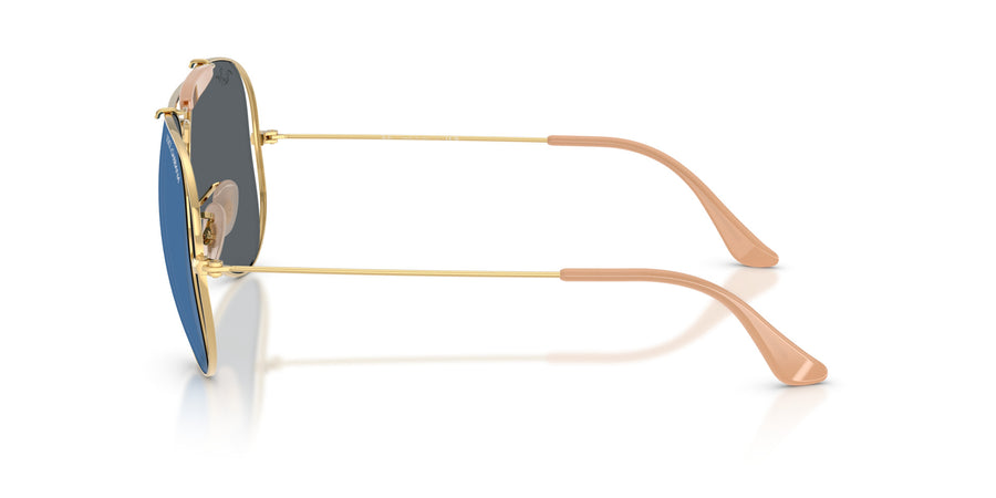 Metal Unisex Sunglass RB3029M – Gold / Dark Blue Mirror Blue