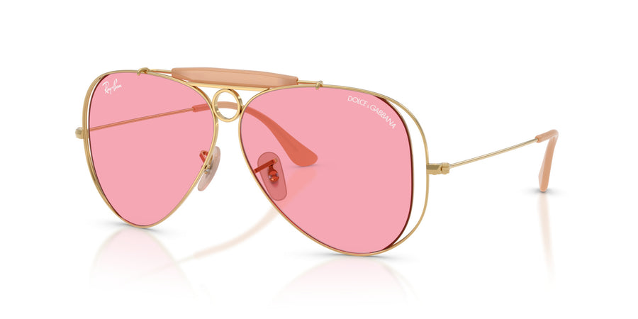 Metal Unisex Sunglass RB3138M – Gold / Pink