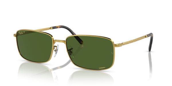 Metal Unisex Sunglass RB3717 – Gold / Polar Dark Green