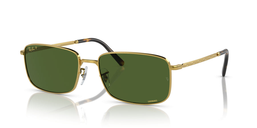 Metal Unisex Sunglass RB3717 – Gold / Polar Dark Green