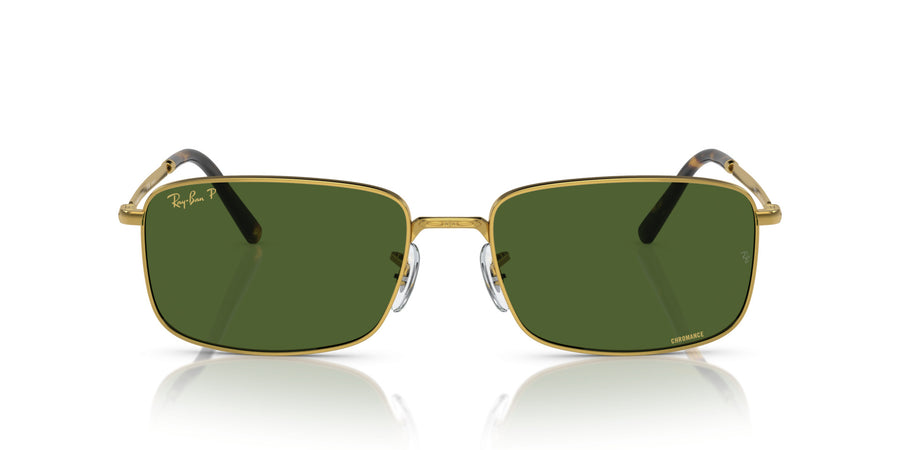 Metal Unisex Sunglass RB3717 – Gold / Polar Dark Green