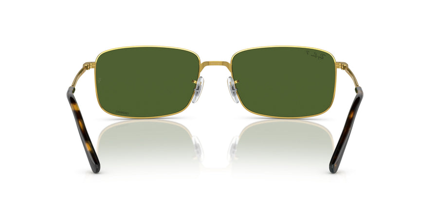 Metal Unisex Sunglass RB3717 – Gold / Polar Dark Green
