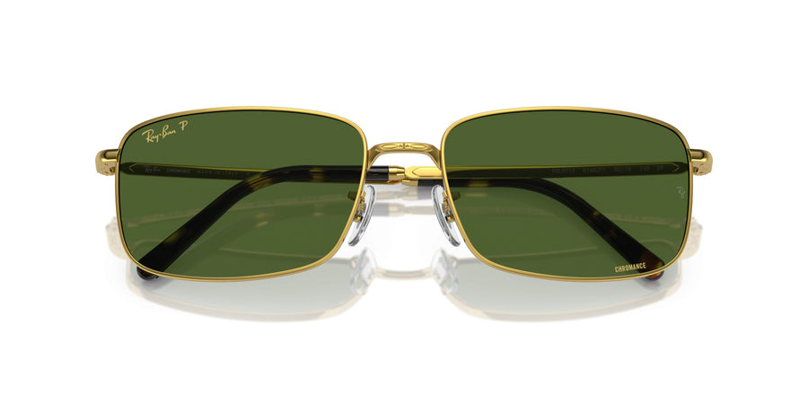 Metal Unisex Sunglass RB3717 – Gold / Polar Dark Green