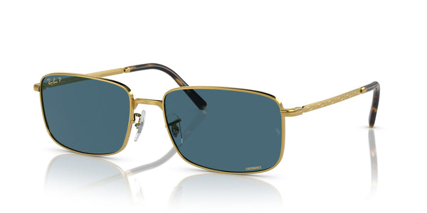 Metal Unisex Sunglass RB3717 – Gold / Polar Blue