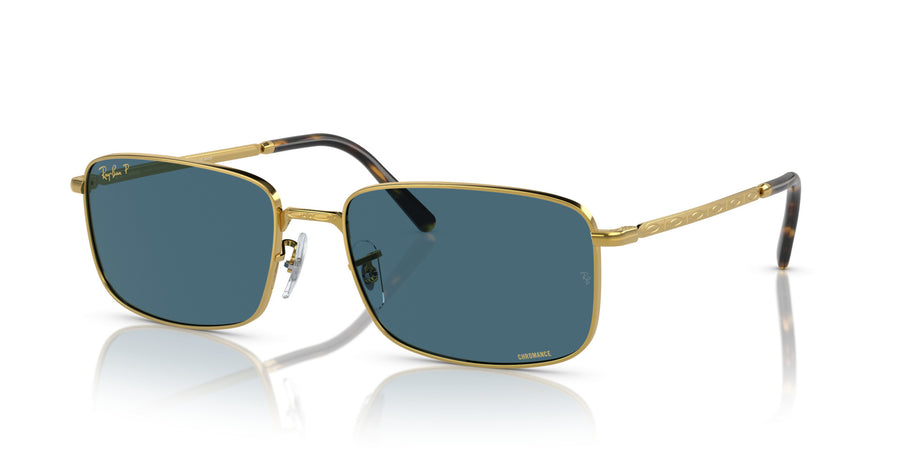 Metal Unisex Sunglass RB3717 – Gold / Polar Blue