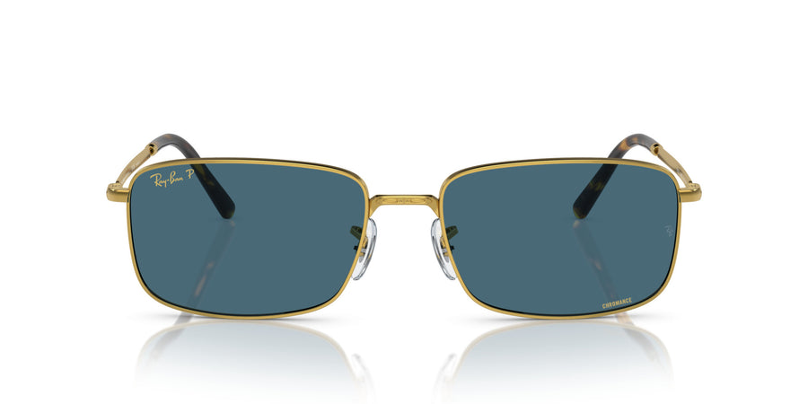 Metal Unisex Sunglass RB3717 – Gold / Polar Blue