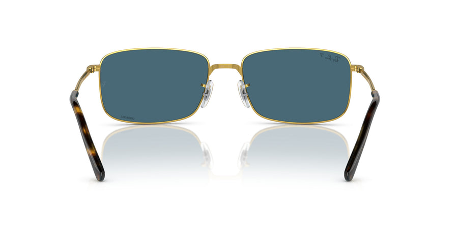 Metal Unisex Sunglass RB3717 – Gold / Polar Blue