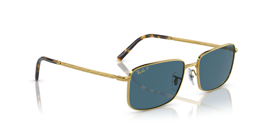 Metal Unisex Sunglass RB3717 – Gold / Polar Blue