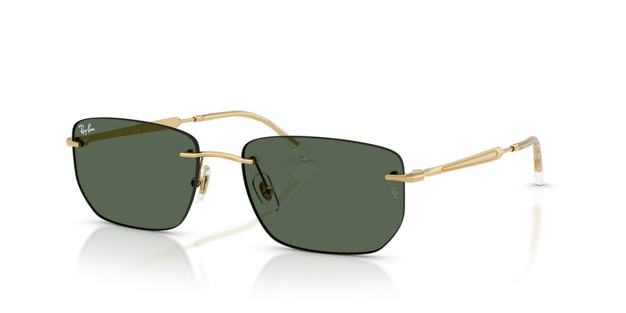Metal Unisex Sunglass RB3768 – Gold / Dark Green