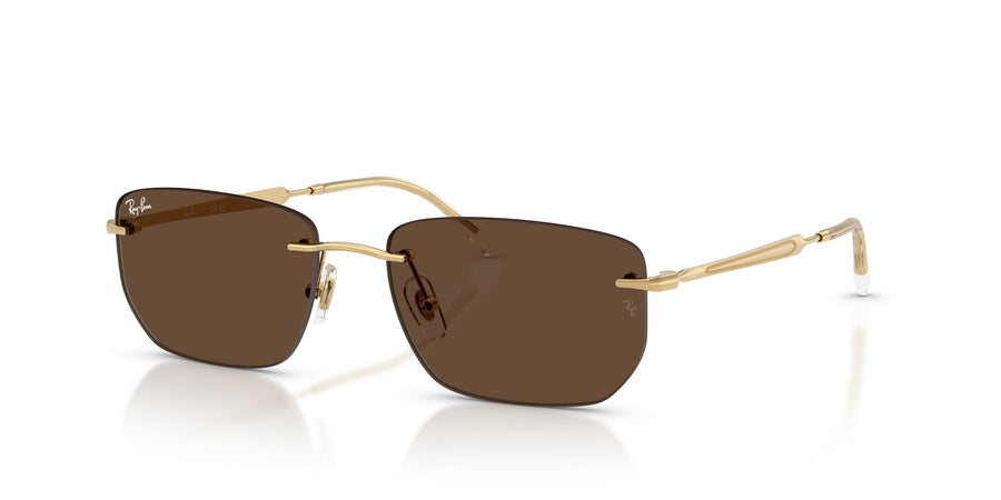 Metal Unisex Sunglass RB3768 – Gold / Dark Brown