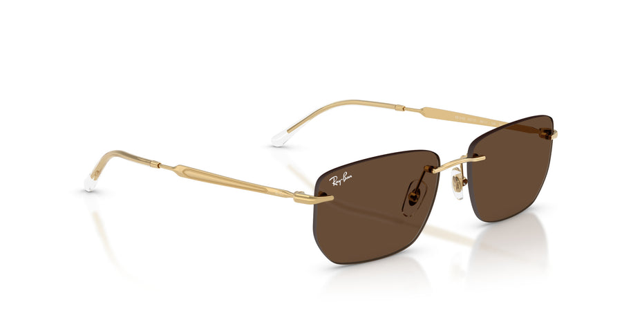Metal Unisex Sunglass RB3768 – Gold / Dark Brown