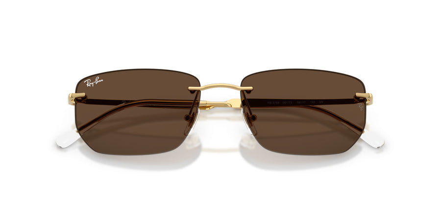 Metal Unisex Sunglass RB3768 – Gold / Dark Brown