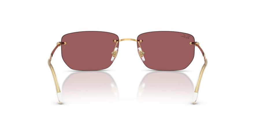 Metal Unisex Sunglass RB3768 – Gold / Dark Violet Mirror Red