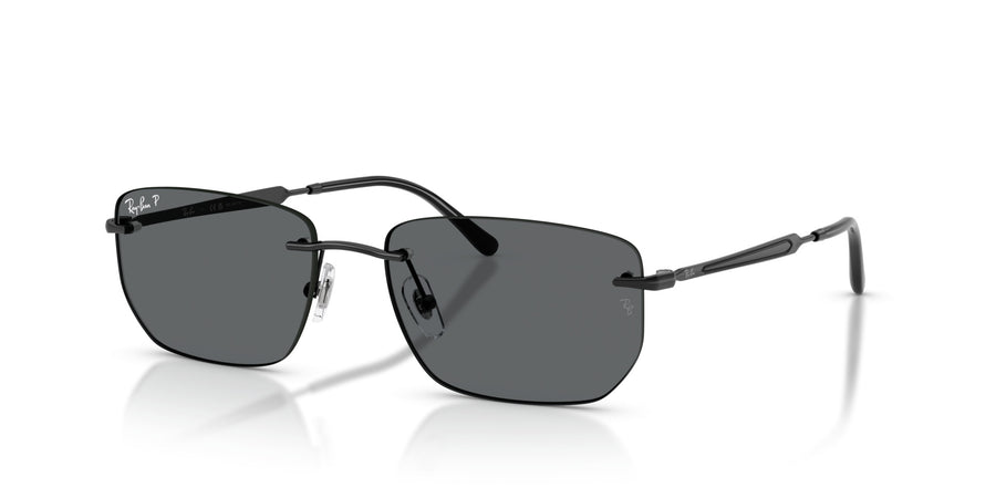 Metal Unisex Sunglass RB3768 – Black / Dark Grey Polar