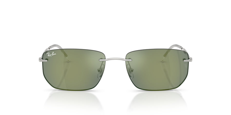 Metal Unisex Sunglass RB3768 – Silver / Green Mirror Green