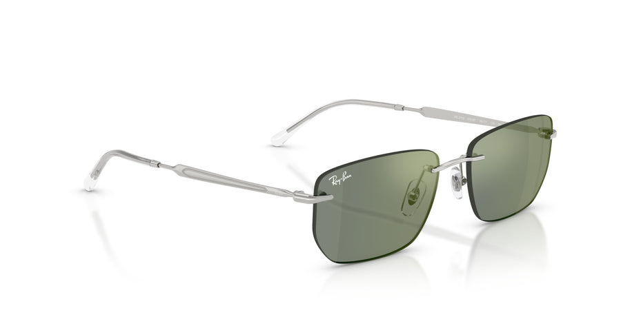 Metal Unisex Sunglass RB3768 – Silver / Green Mirror Green