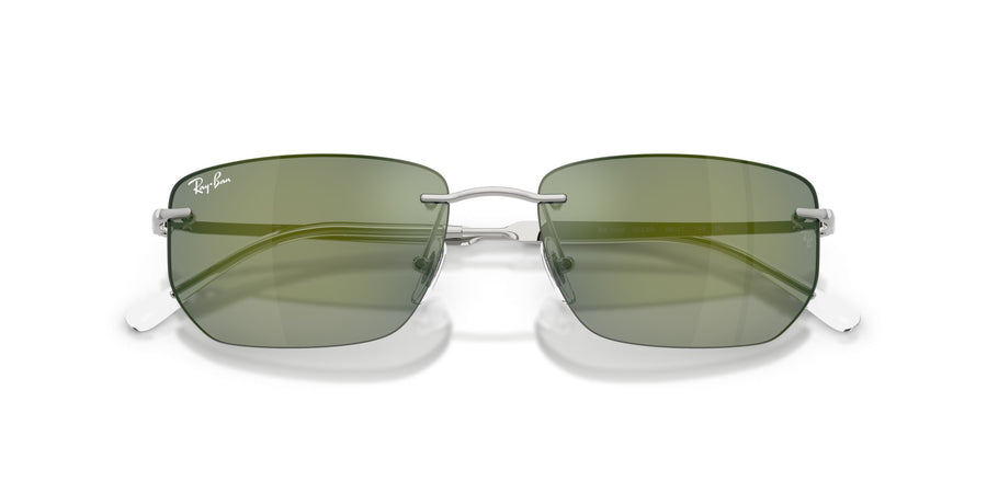 Metal Unisex Sunglass RB3768 – Silver / Green Mirror Green