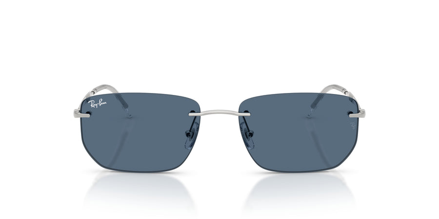 Metal Unisex Sunglass RB3768 – Silver / Dark Blue