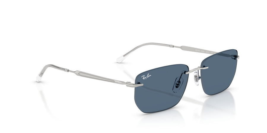 Metal Unisex Sunglass RB3768 – Silver / Dark Blue