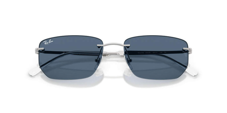 Metal Unisex Sunglass RB3768 – Silver / Dark Blue