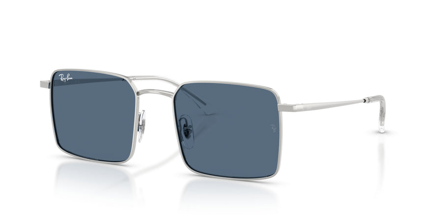 Metal Unisex Sunglass RB3782 – Silver / Dark Blue
