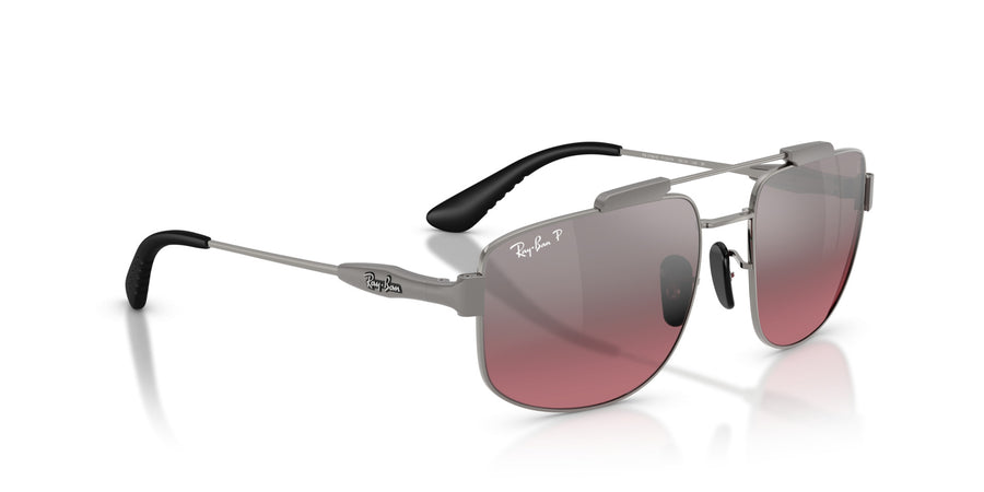 Metal Unisex Sunglass RB3789M – Gunmetal / Polar Wine Grad Silver