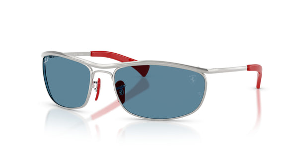 Metal Unisex Sunglass RB3819M – Silver / Polar Blue