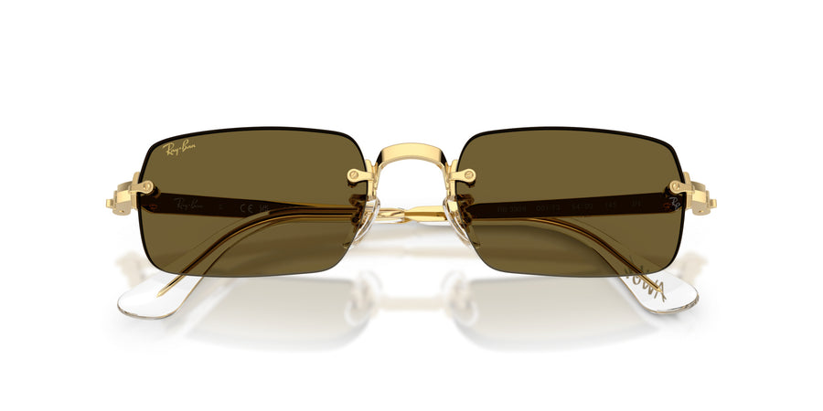 Metal Unisex Sunglass RB3928 – Gold / Dark Brown
