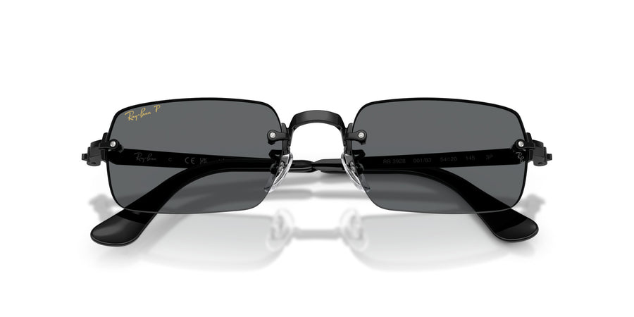 Metal Unisex Sunglass RB3928 – Black / Dark Grey Polar