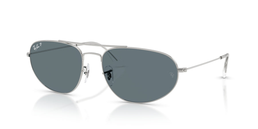 Metal Unisex Sunglass RB3945 – Silver / Dark Blue Polar